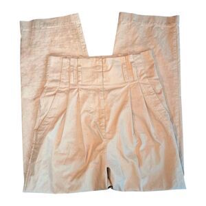 Derek Lam 10 Crosby IO Crosby High-Waisted Straight-Leg Pants Cream Size 0